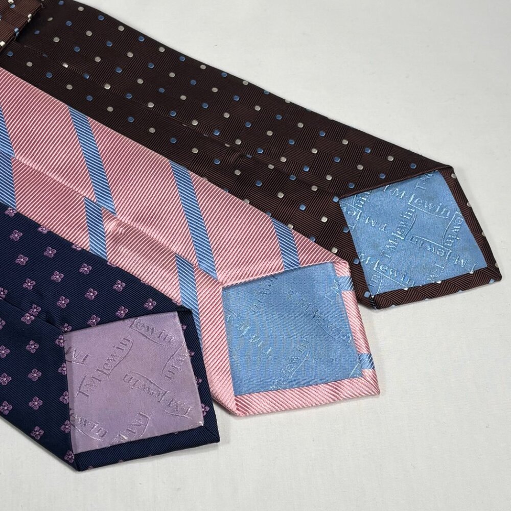 3 beautiful T M Lewin all silk ties - Picture 2 of 6